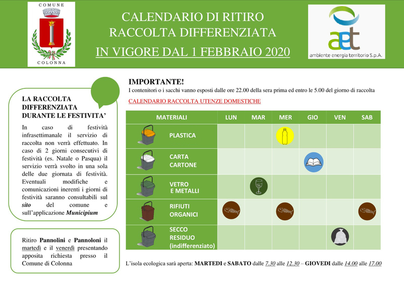 Calendario 2020